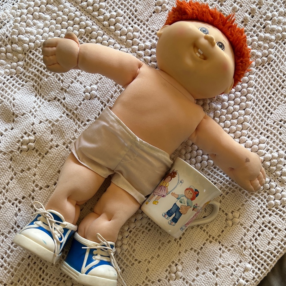 Cabbage Patch Kid with Red Hair and Blue Shoes